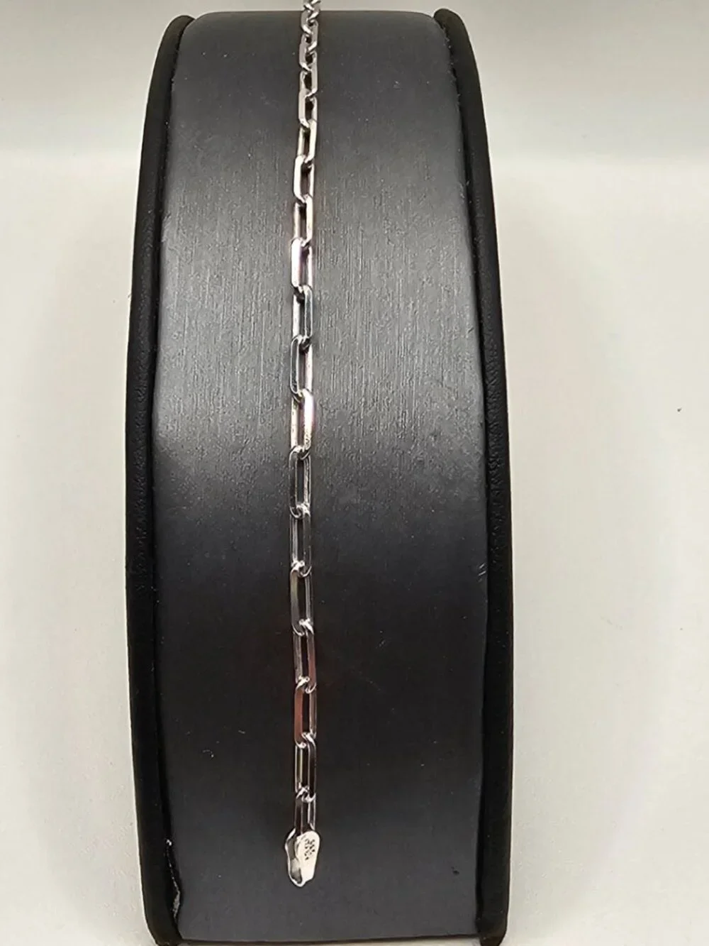 Sterling Silver 925 Rhodium Plated Paperclip Bracelet 2.8mm 8 inches